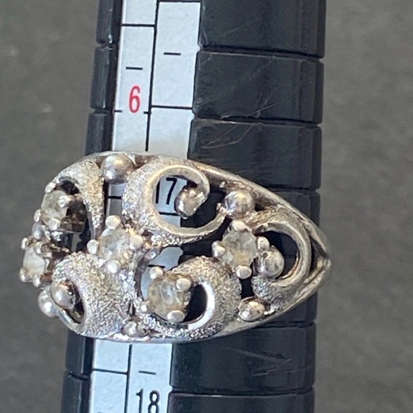 Rare vintage Uncas Vintage 1930’s Sterling Clear Quartz Ring 7